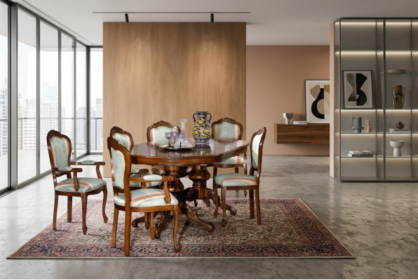 Mesa de comedor de lujo Mesa de madera maciza Muebles de Italia Mesas de comedor Decoración