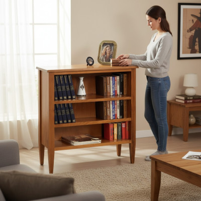 Armario de libros vitrina Gabinete de coleccionista Estante Madera maciza Muebles Estantes Armarios Nuevo