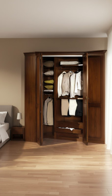 Armario esquinero de roble Armario Armario esquinero Armario Ropero Armarios Muebles de dormitorio