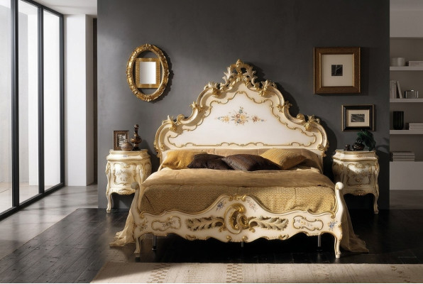 Dormitorio blanco Cama Madera Lujo Vaccari cav giovanni Madera maciza Nuevo