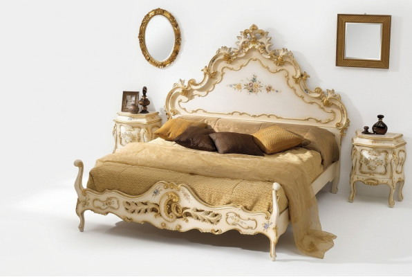 Dormitorio blanco Cama Madera Lujo Vaccari cav giovanni Madera maciza Nuevo