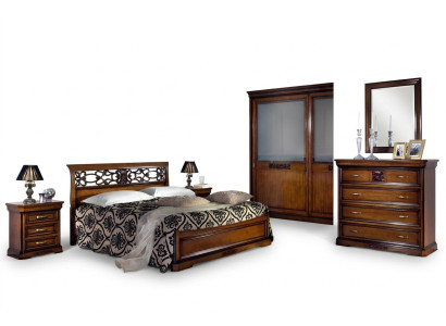 Habitación de madera marrón cama muebles de lujo Vaccari cav giovanni madera maciza Nuevo