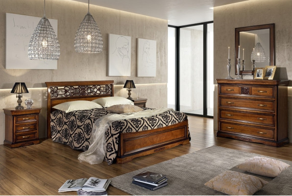 Dormitorio Cama Mesita de noche Camas Hotel Doble Juego Diseño de lujo Nuevo 3 piezas Muebles.