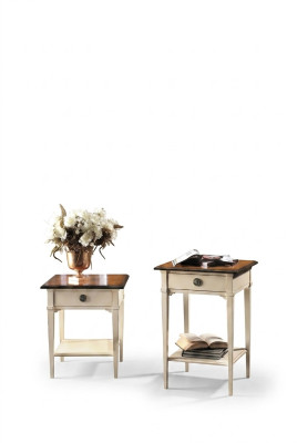 Mesita de noche para consola de dormitorio, mesa auxiliar de diseño moderno. Muebles de madera blancos nuevos.