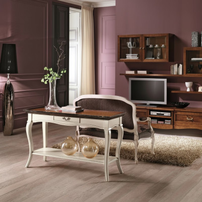 Mesita de noche de consola, mesa auxiliar de diseño moderno para dormitorio en madera blanca, nuevo.