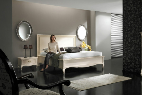Cama doble dormitorio Muebles de madera maciza Vaccari cav giovanni Cama Nueva