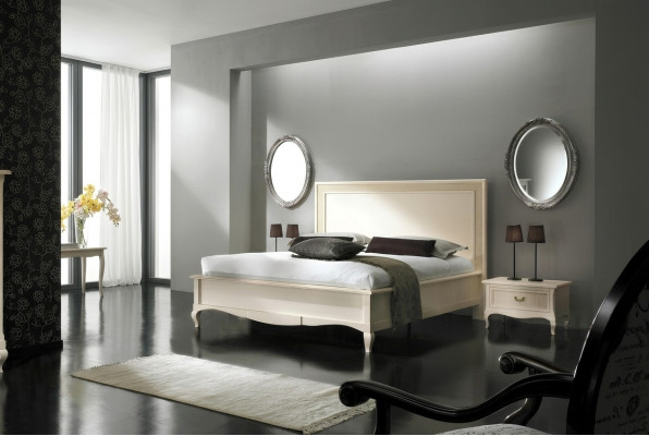 Dormitorio Cama Mesita de Noche Cama Doble Acolchado Juego de Camas Grupo de 3 Piezas.