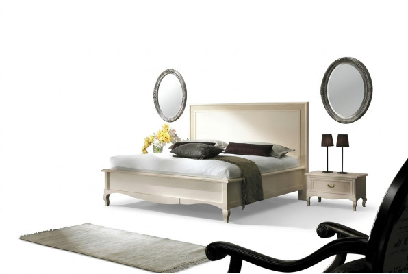Dormitorio Cama Mesita de Noche Cama Doble Acolchado Juego de Camas Grupo de 3 Piezas.