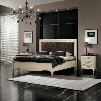 Dormitorio cama mesita de noche cama doble acolchada conjunto de camas grupo de juegos 3 piezas.