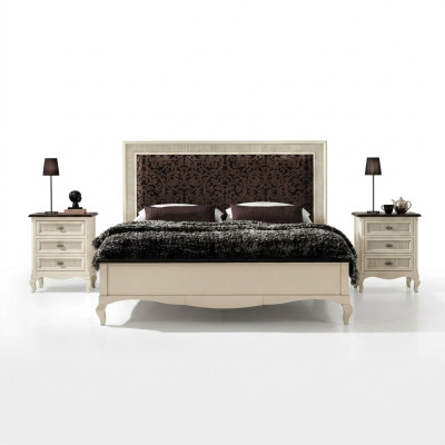 Dormitorio cama mesita de noche cama doble acolchada conjunto de camas grupo de juegos 3 piezas.