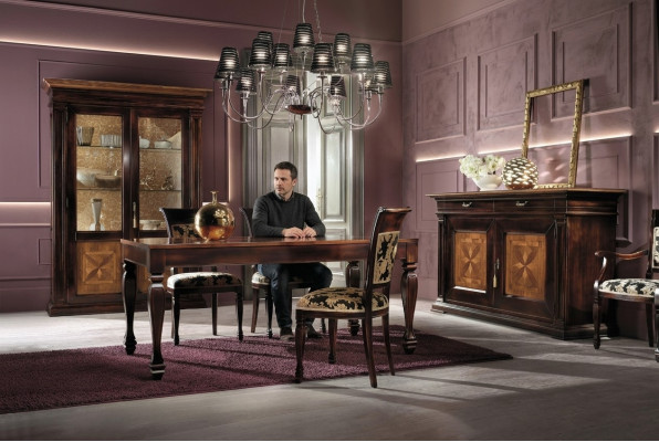 Juego de comedor Aparador Sillas 4x Vitrina Grupo Set de comedor Mesa 7 piezas.