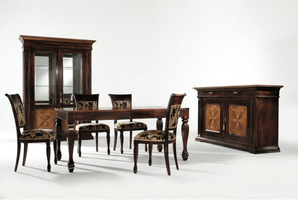 Juego de comedor Aparador Sillas 4x Vitrina Grupo Set de comedor Mesa 7 piezas.