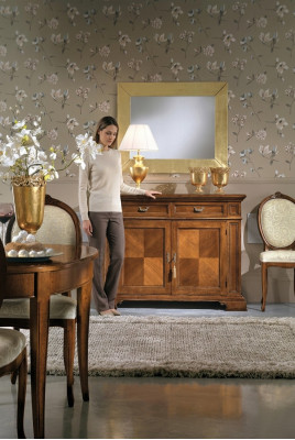 Cómoda con espejo consola muebles cómodas armario diseño lujo aparador de 2 piezas.