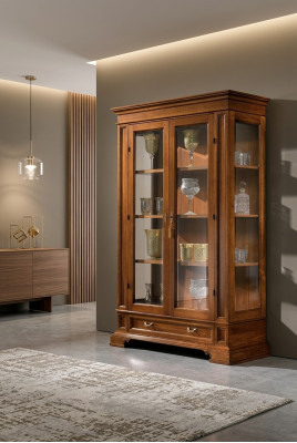 Sala de estar Aparador Armario de vidrio Vitrina Comedor Aparador Muebles de madera Armarios