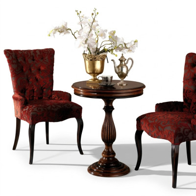 Sillas de salón de lujo sillón silla madera marrón muebles italianos tapizados.