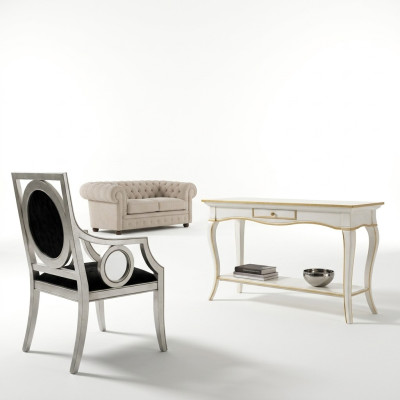 Mesita de noche para consola en madera blanca de diseño moderno para dormitorio, nuevo.