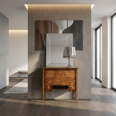 Cómoda de madera, muebles de estilo italiano de lujo, cómodas de estilo barroco antiguo de estilo nuevo.