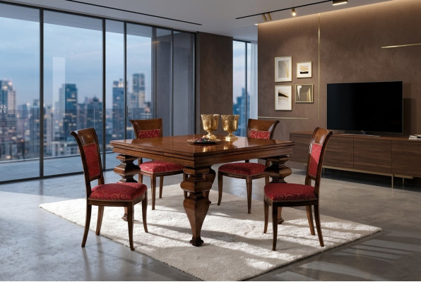 Mesa de comedor Diseño Muebles Decoración Mesas Madera maciza Mesa Nueva Lujo Italiana