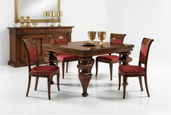 Mesa de comedor Diseño Muebles Decoración Mesas Madera maciza Mesa Nueva Lujo Italiana