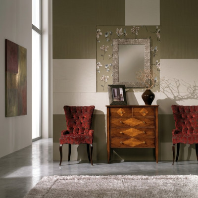 Conjunto de sala de estar Comoda Espejo Cómodas Conjunto Grupo Diseño de madera Armario Nuevo