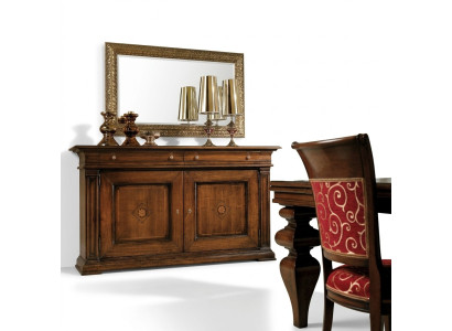 Mueble de madera maciza con espejo Aparador conjunto de cómodas Muebles italianos de 2 piezas.
