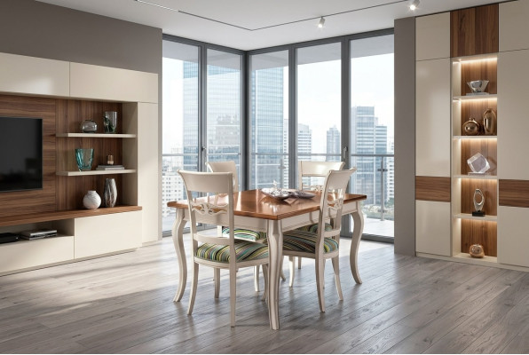 Mesa de comedor + 4x sillas Silla Conjunto de comedor Grupo de comedor Moderno Mesa Mesas Conjunto