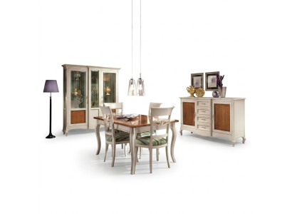 Juego de comedor conjunto cómoda sillas 4x vitrina grupo grupo de comedor vitrinas 7 piezas.