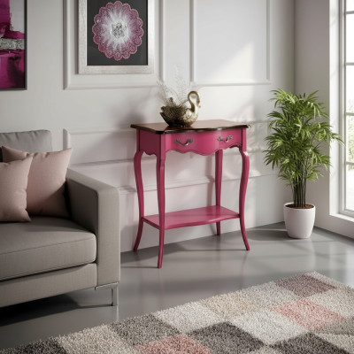 Mesa de consola rosa de madera mesa de teléfono mesa de pasillo mesa de pared nueva