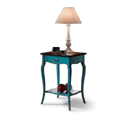 Mesa de noche para consola, mesita auxiliar para dormitorio, diseño moderno, muebles de madera azul azur