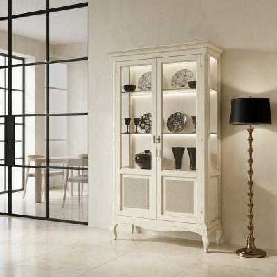 Vitrina de madera de lujo gabinetes clásicos aparador de diseño muebles italianos marrón.