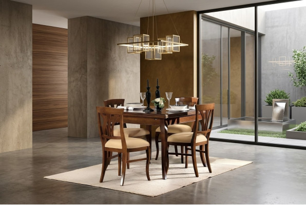 Silla de comedor Sillón de respaldo conjunto de comedor juego de 4 sillas de respaldo Nuevo conjunto de 5 piezas.
