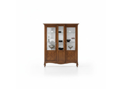 Vitrina de madera armarios de lujo aparador clásico gabinete muebles italiano marrón