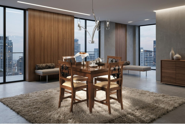 Mesas de comedor italianas Mesa de madera Mesas Muebles Mesa de comedor Estilo antiguo Madera maciza