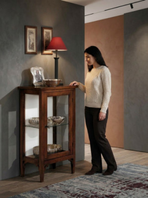 Vitrina de cristal Armario Vitrinas Sala de estar Vitrinas Vitrinas de exhibición Muebles italianos NUEVOS