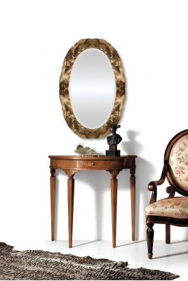 Mesa de consola con espejo, conjunto de muebles de lujo, consola de consola de 2 piezas. Hecho en Italia.
