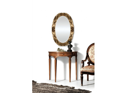 Mesa de consola con espejo, conjunto de muebles de lujo, consola de consola de 2 piezas. Hecho en Italia.