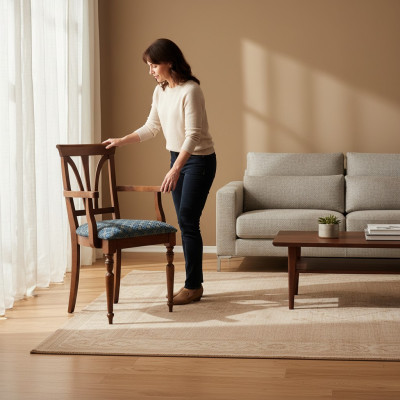 Sillas de comedor Sillón de lujo Silla de madera marrón Sillón Muebles de sala de estar Nuevos