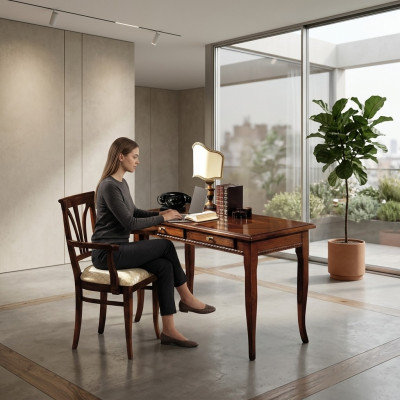 Escritorio Secretaria Muebles italianos Mesa Silla Set Oficina 2 piezas Mobiliario