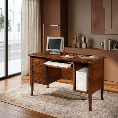 Muebles de oficina de estilo italiano, escritorio de madera real, mesas nuevas.