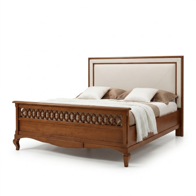 Cama doble Muebles de dormitorio de madera maciza Vaccari cav giovanni Cama nueva