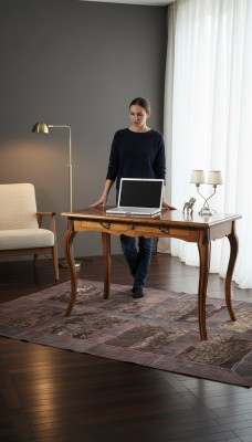 Secretario Muebles de oficina Escritorio Mesa de ordenador Madera maciza Cajones Mesas