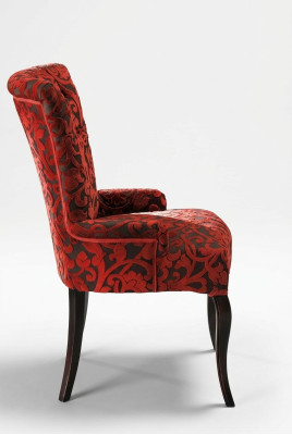 Sillas reclinables de salón Sillones de lujo Silla de madera Marrón Muebles italianos Tapizado