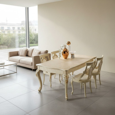 Mesas de comedor italianas Mesa de madera Mesas Muebles Mesa de comedor Estilo antiguo Mesa de madera Nueva