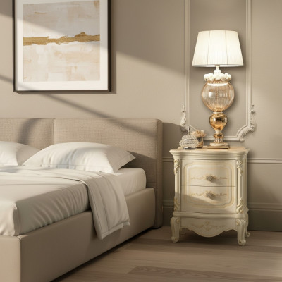 Mesita de noche 2x Mesitas de madera Mesa Consolas Noche Estilo clásico Consola Nueva