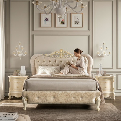 Cama Muebles Cama doble Chesterfield Dormitorio Muebles Diseño Camas Italia Nueva