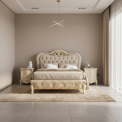 Cama Muebles Cama doble Chesterfield Dormitorio Muebles Diseño Camas Italia Nueva