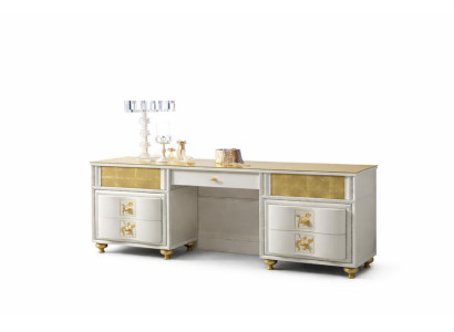 Mesa de tocador de diseño de lujo, espejo de tocador de maquillaje de mesa de consola de dormitorio.