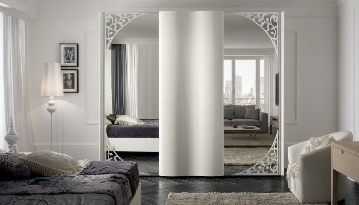 Armario espejo de madera muebles ropero Italia nuevo