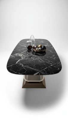 Mesa de comedor de lujo, mesa de madera maciza de lujo de Italia, mesa de comedor muebles decoración.
