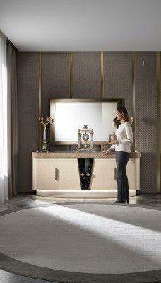 Cómoda con espejo Madera Muebles Cajón Armario Dormitorio Lujo Cómoda Nueva